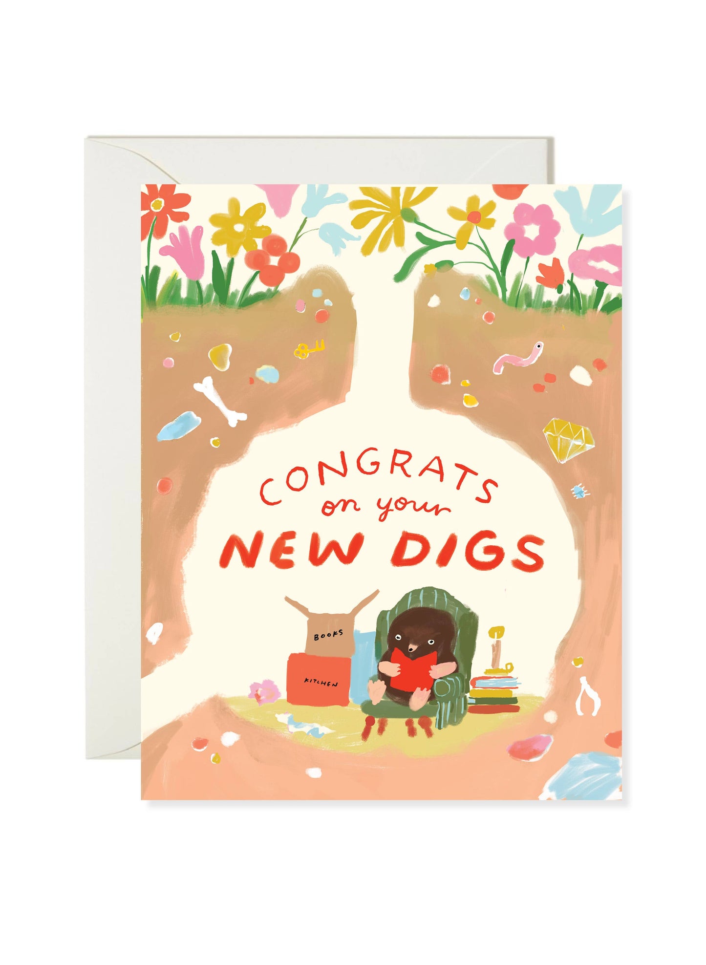 Karen Schipper - New Digs - Animal Pun Housewarming Card