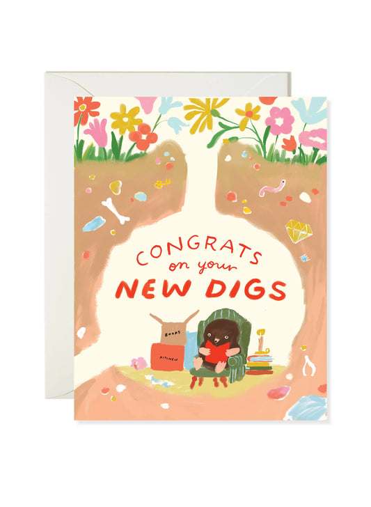 Karen Schipper - New Digs - Animal Pun Housewarming Card
