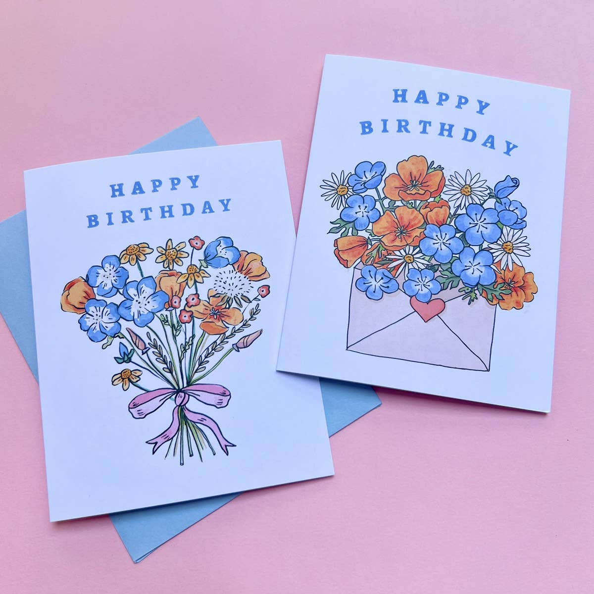 Brenna Daugherty Illustration - California Wildflowers Birthday Card