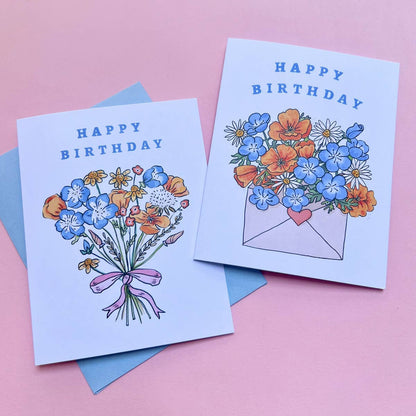 Brenna Daugherty Illustration - California Wildflowers Birthday Card