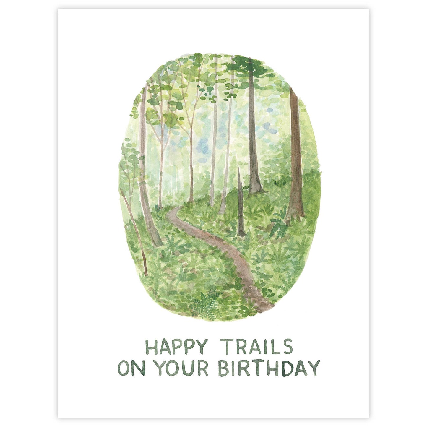 Yardia - Happy Trails Birthday Card - Hiking Greeting Card
