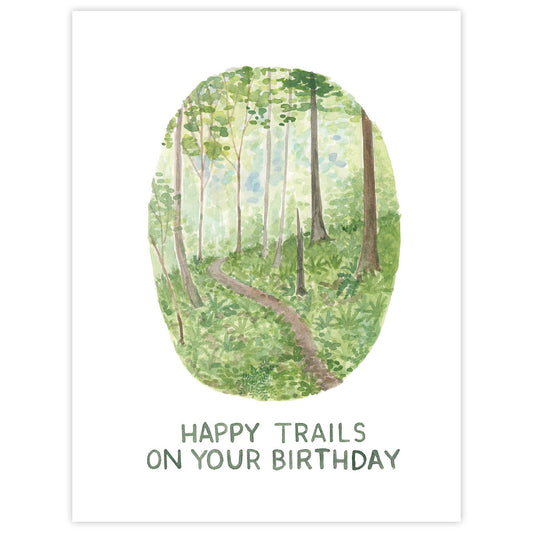 Yardia - Happy Trails Birthday Card - Hiking Greeting Card