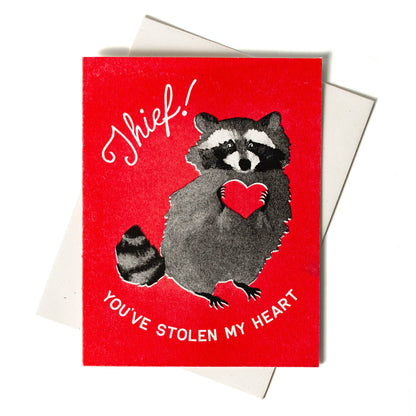 Bromstad Printing Co. - Thief! Raccoon- Risograph Card