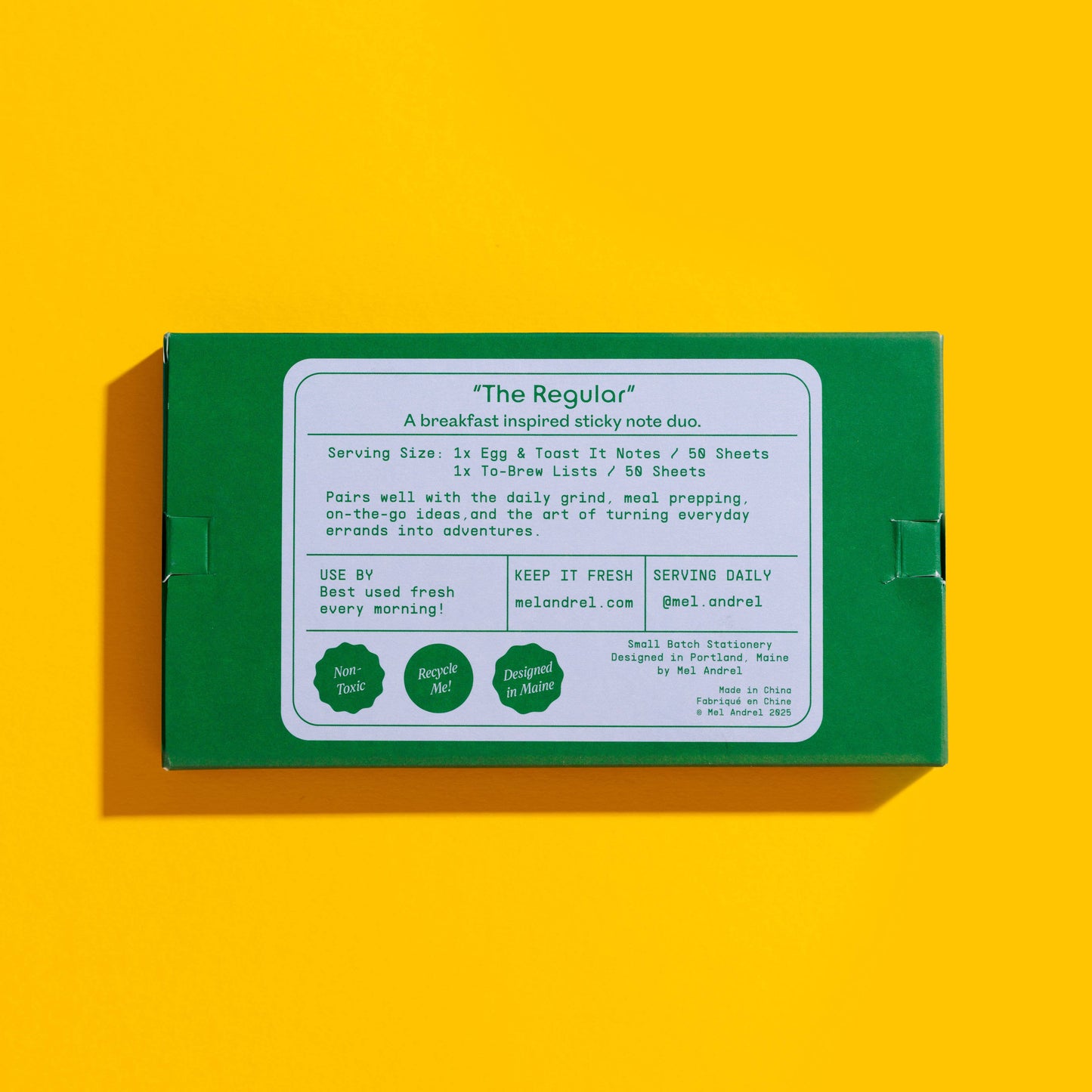 Mel Andrel - The Regular - Egg + Brew Sticky Note 2 Pack