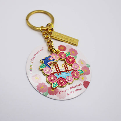 Tomoko Maruyama - San Francisco Golden Keychains: Cherry Blossom & Swallow
