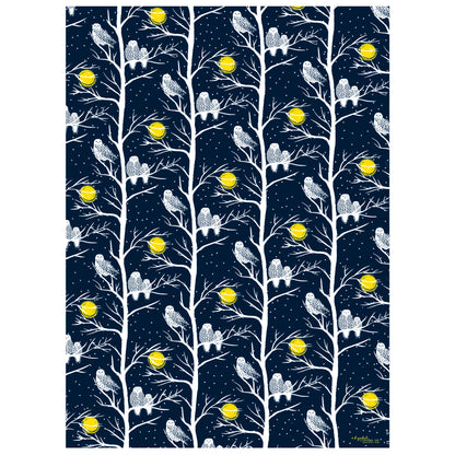 Smudge Ink - Peaceful Owls Gift Wrap (e.b. goodale): Roll of 3 Sheets