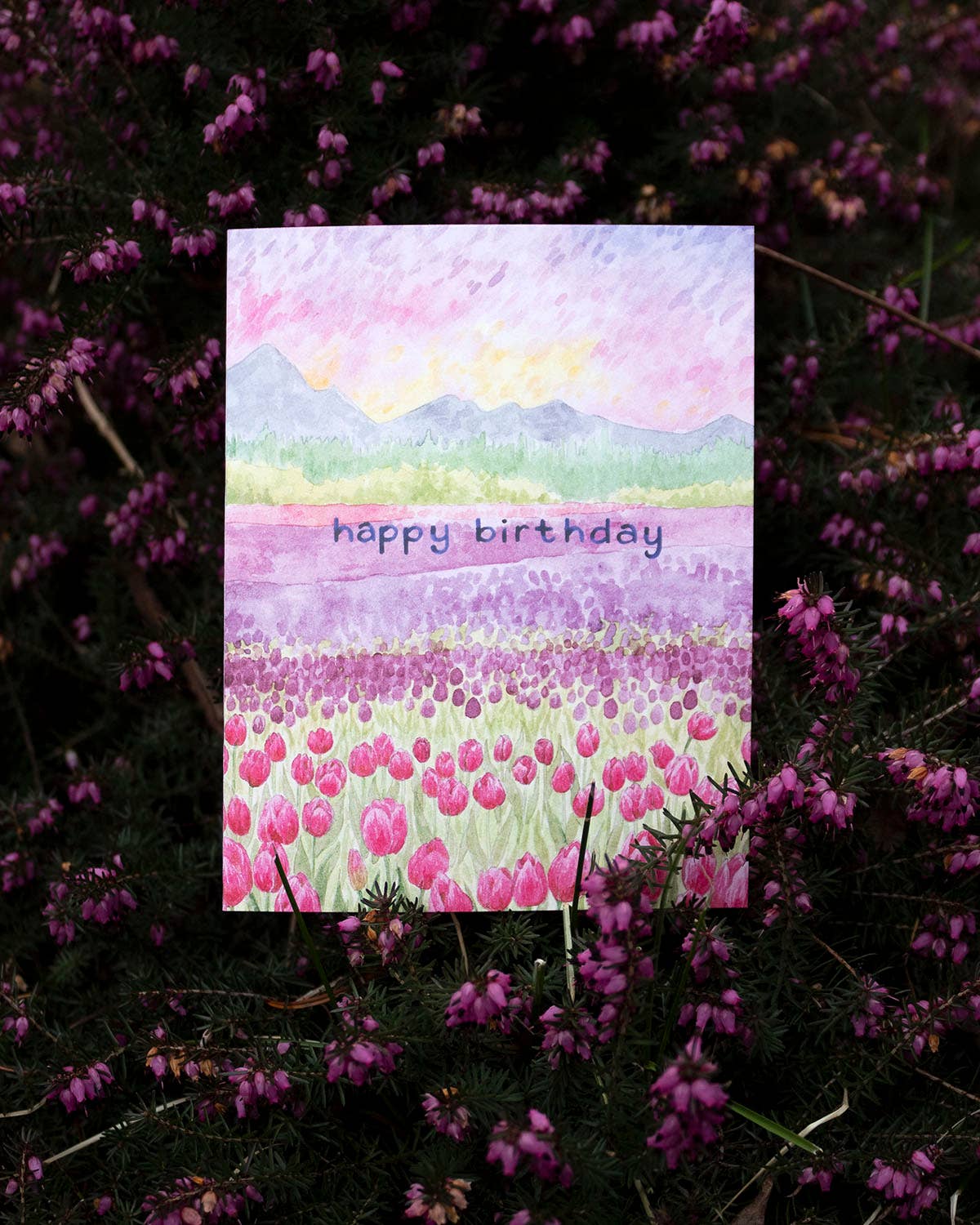 Yardia - Tulips Birthday Card - Spring Gardening Birthday Card