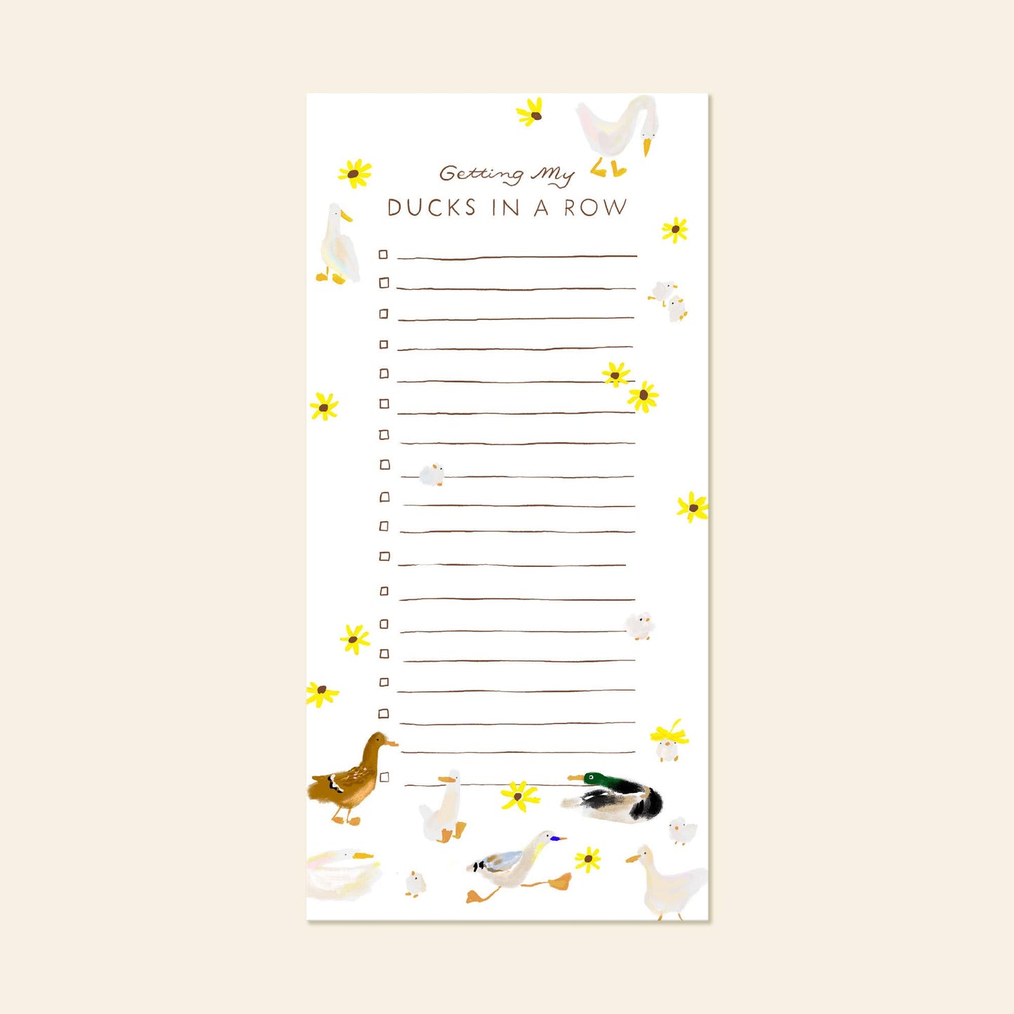 Karen Schipper - Ducks in a Row Listpad – Cute Magnetic To Do List Pad