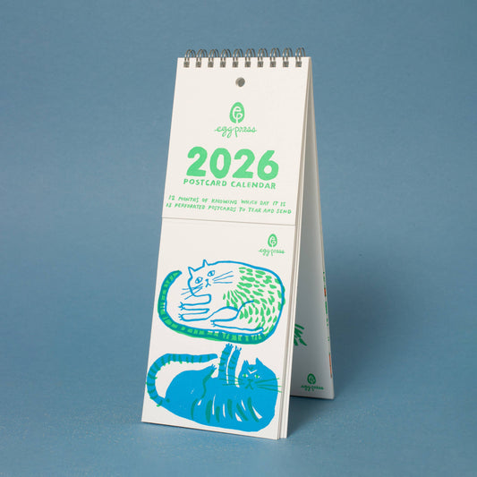 Egg Press Manufacturing - 2026 Letterpress Postcard Wall Calendar