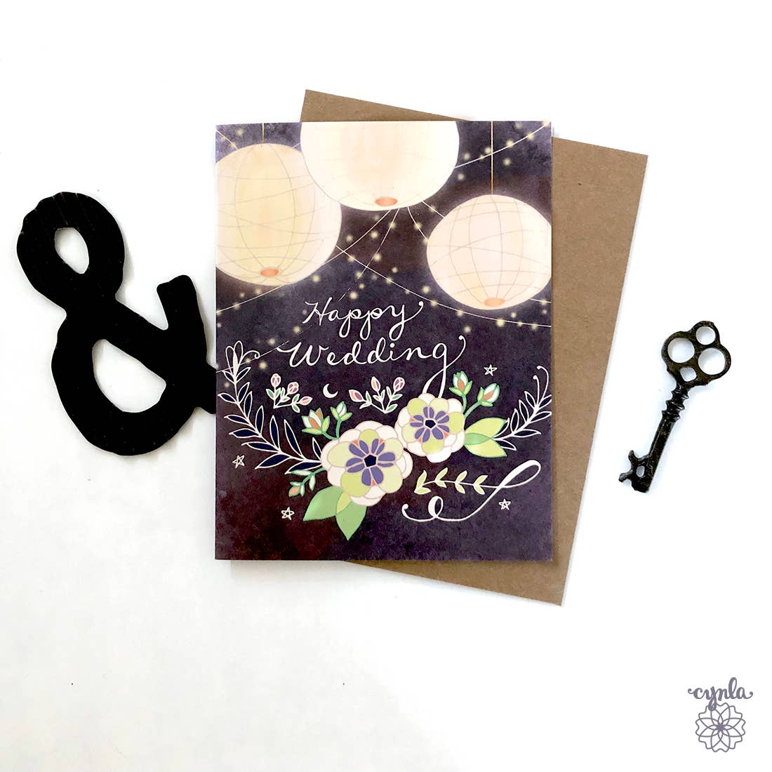 Cynla - Wedding Lanterns Card - wedding greeting cards