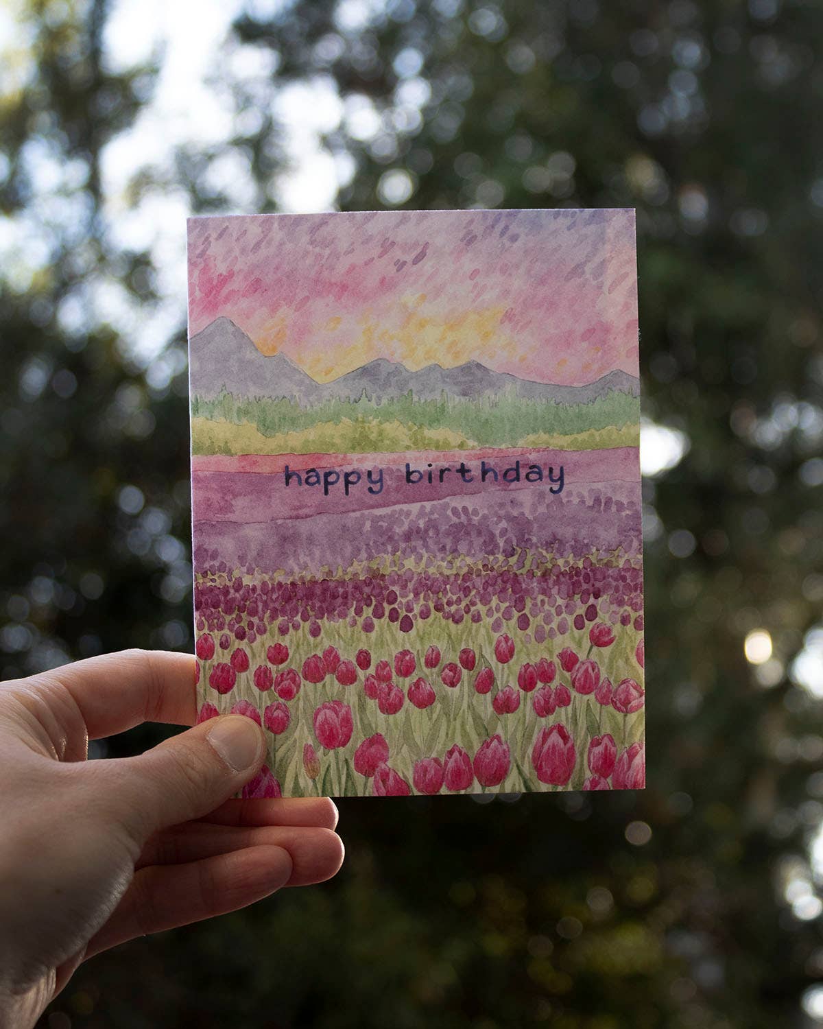 Yardia - Tulips Birthday Card - Spring Gardening Birthday Card