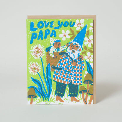 Egg Press Manufacturing - Love You Papa Gnome Greeting Card by Phoebe Wahl: Paper tab