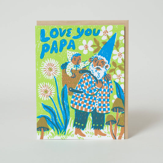 Egg Press Manufacturing - Love You Papa Gnome Greeting Card by Phoebe Wahl: Paper tab