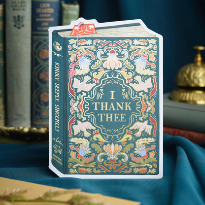 Good Juju Ink - Thank Thee Book Cover Diecut Card