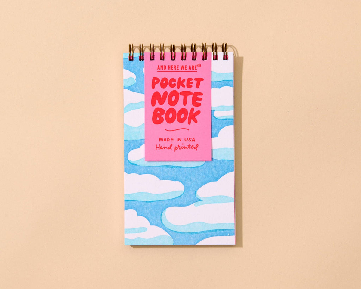 And Here We Are - Letterpress Small Spiral Notebook—Sky and Clouds (Dreamy)