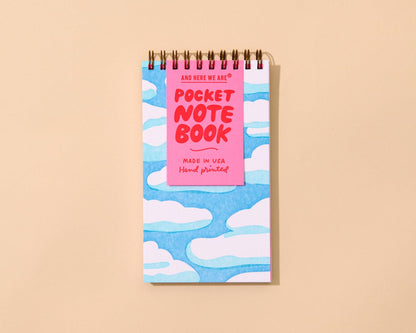 And Here We Are - Letterpress Small Spiral Notebook—Sky and Clouds (Dreamy)