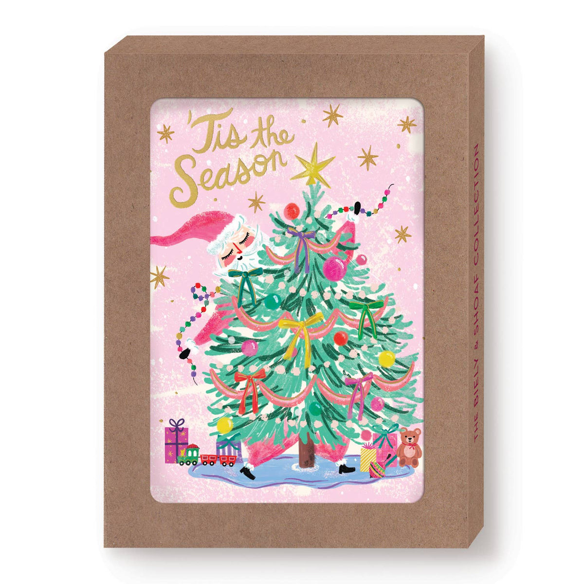 Biely & Shoaf - Santa Trimming Tree Boxed Holiday Cards - Set of 10