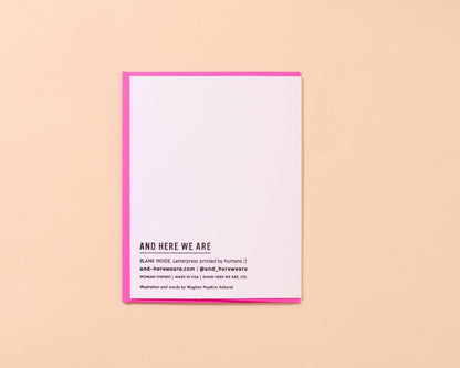 And Here We Are - New Tot Potato New Baby Card Letterpress- Made in USA