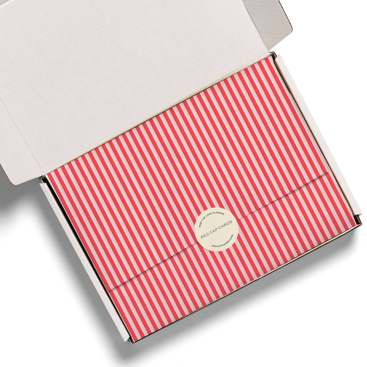 Red Cap Cards - Red Pinstripes tissue paper: 5 Sheets