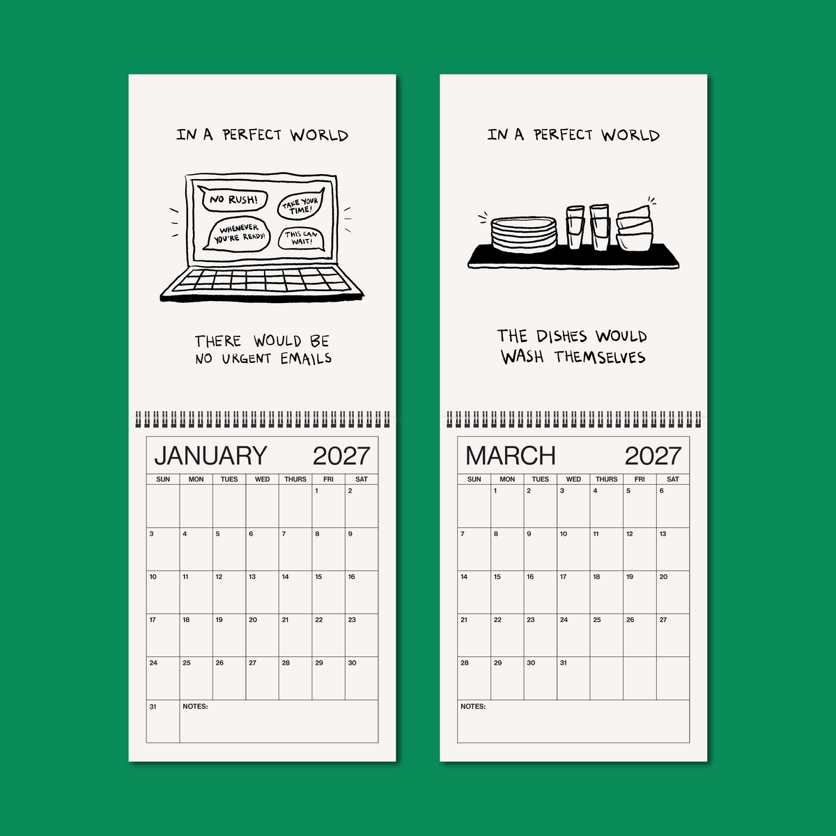 Gab Art & Design - 2027 illustrated wall calendar: in a perfect world