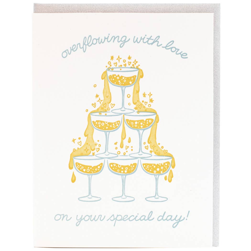 Smudge Ink - Champagne Tower Wedding Card