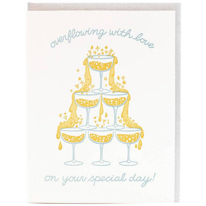 Smudge Ink - Champagne Tower Wedding Card