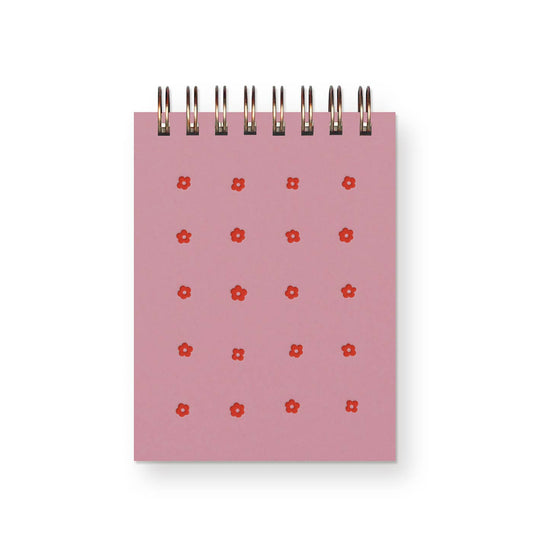 Ruff House Print Shop - Flower Grid Mini Jotter Notebook: Thistle Cover | Canyon Ink