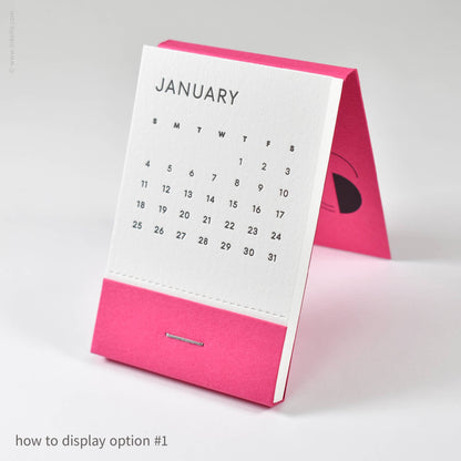 Inkello Letterpress - 2026 Matchbook Calendar™ (#107): Cyan