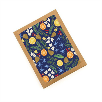 Courtney Beyer Design - Christmas Garland and Popcorn Card | Boxed Set of 8