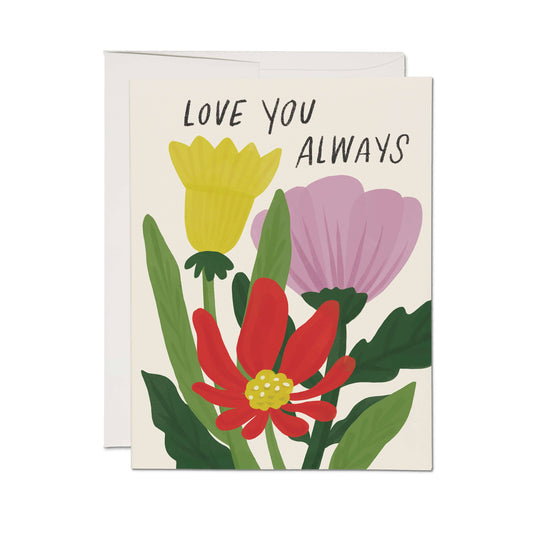 Red Cap Cards - Forever in Bloom greeting card: Single