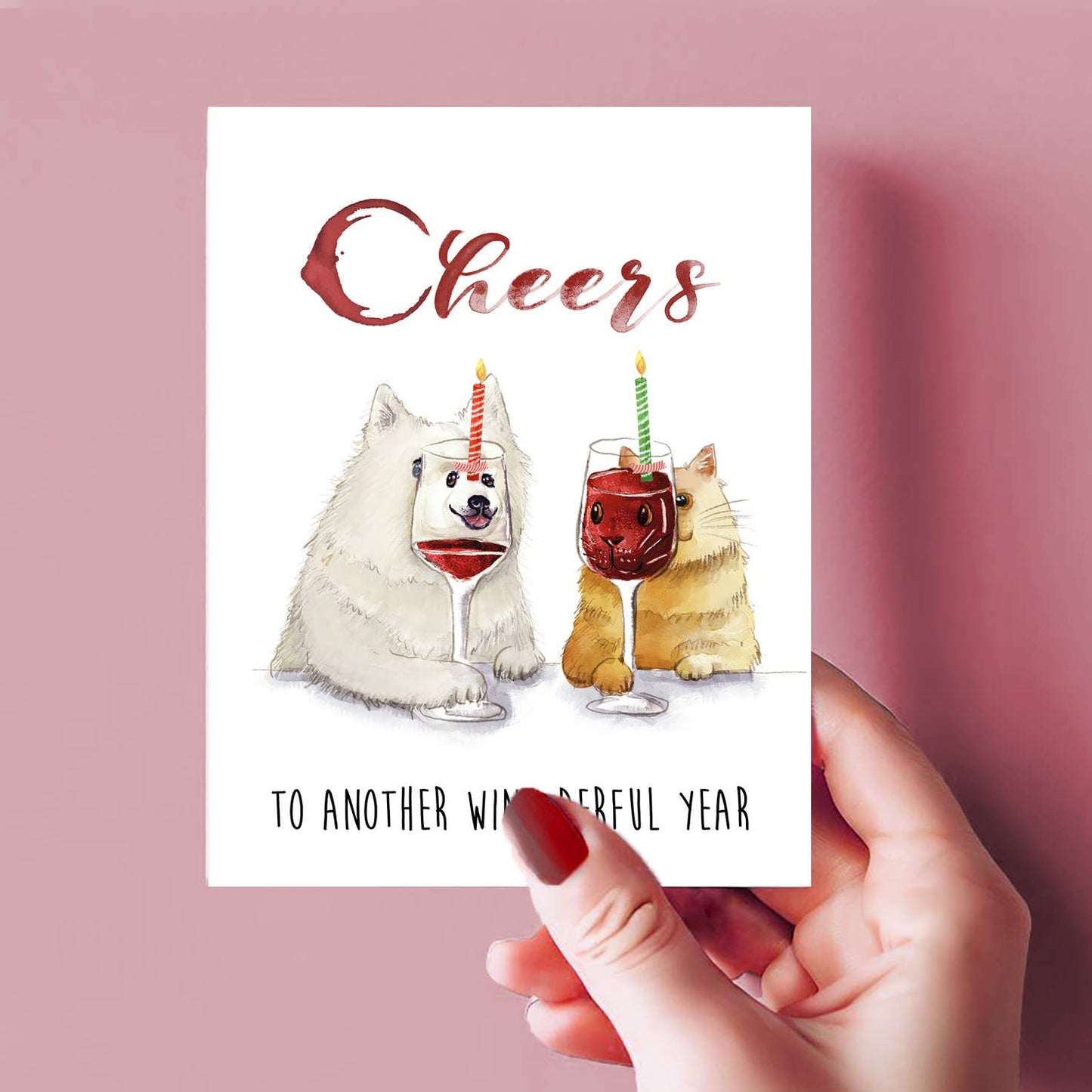 Liyana Studio - Cheers Wine-derful Year - Funny Birthday Card: All Occassions