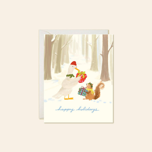 Karen Schipper - Woodland Gift Exchange - Sweet Holiday Christmas Card