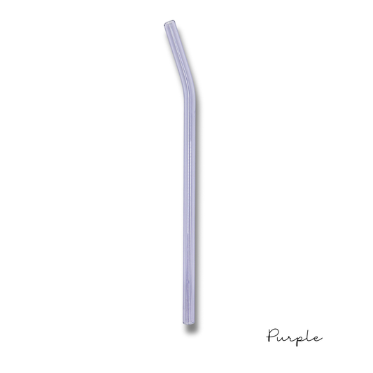 Oak Shore Collective - 8" Tinted Bent Glass Straw: Purple
