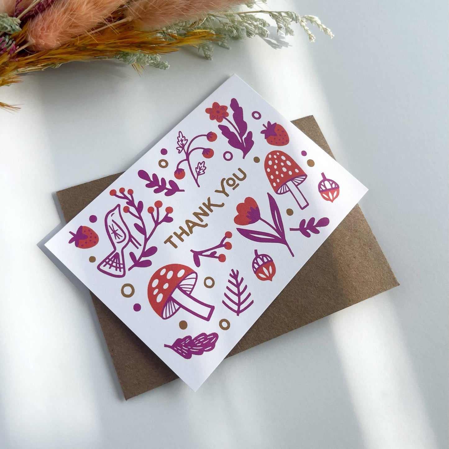 Paper Parasol Press - Folksy Thank You Mini Card