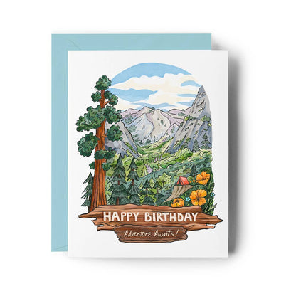 Brenna Daugherty Illustration - Happy Birthday Wilderness Adventure Card