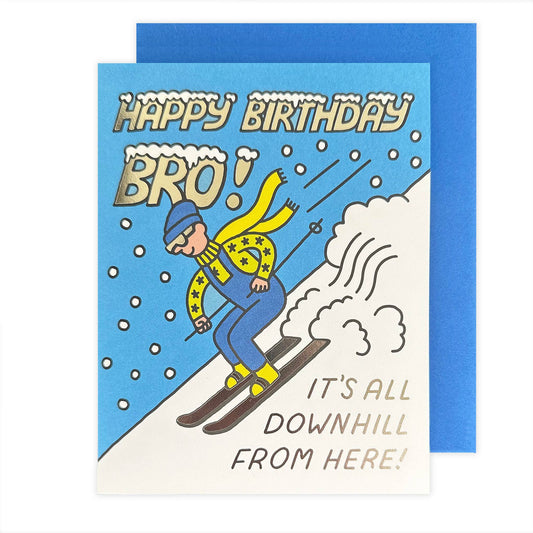 The Social Type - Birthday Bro Skiing Birthday Card