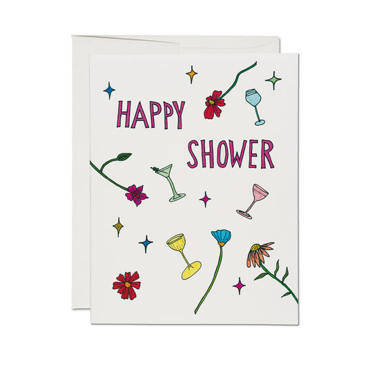 Red Cap Cards - Happy Shower greeting card: Single