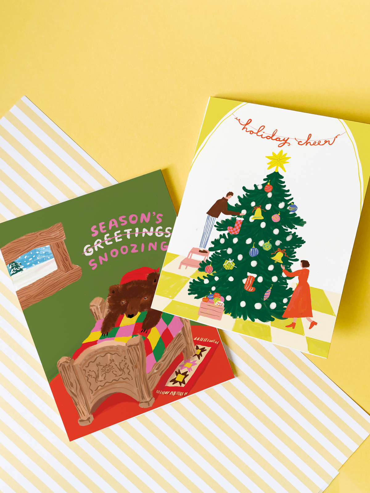 Karen Schipper - Season’s Snoozings – Christmas Holiday Pun Greeting Card