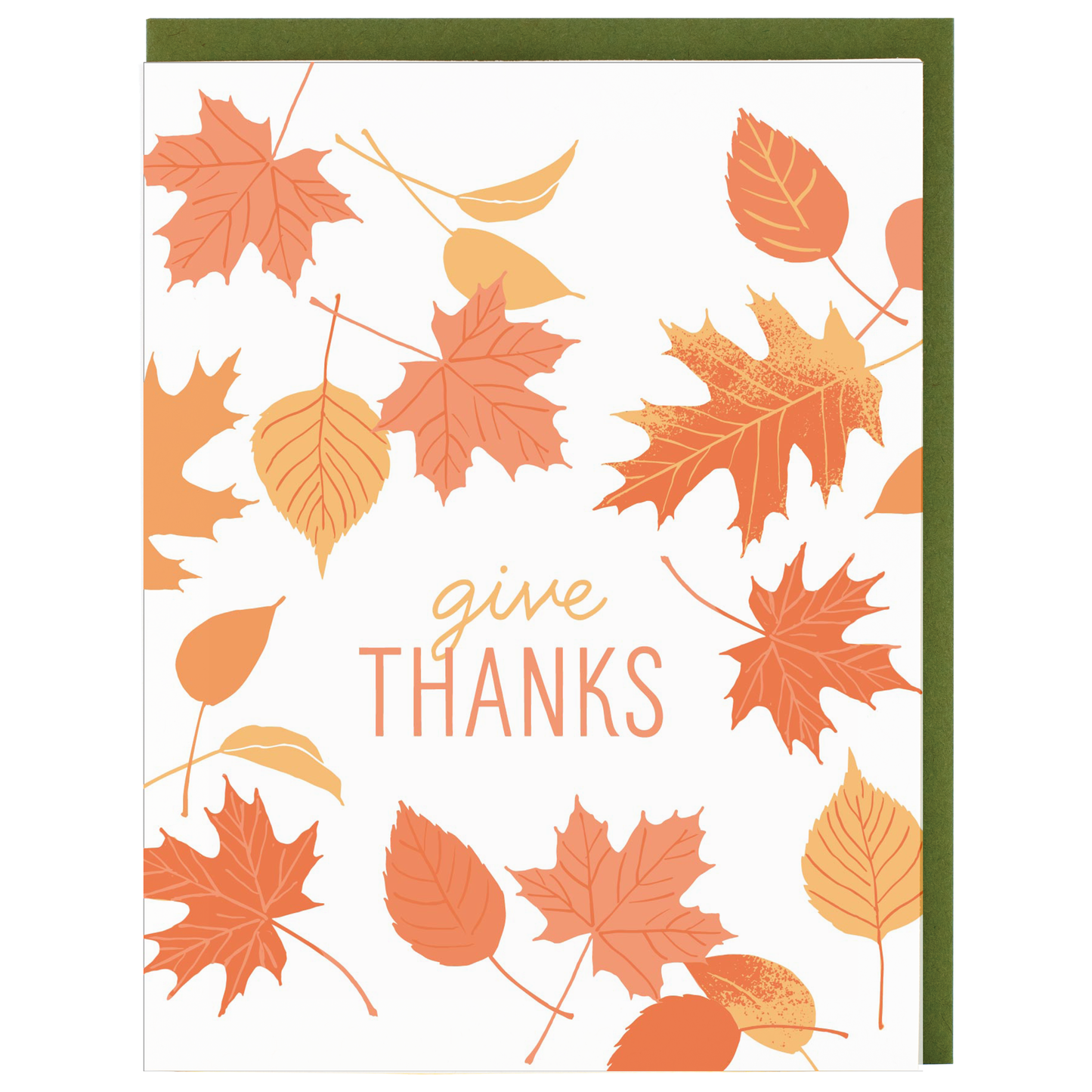 Smudge Ink - Falling Leaves Thanksgiving Card: Single Card