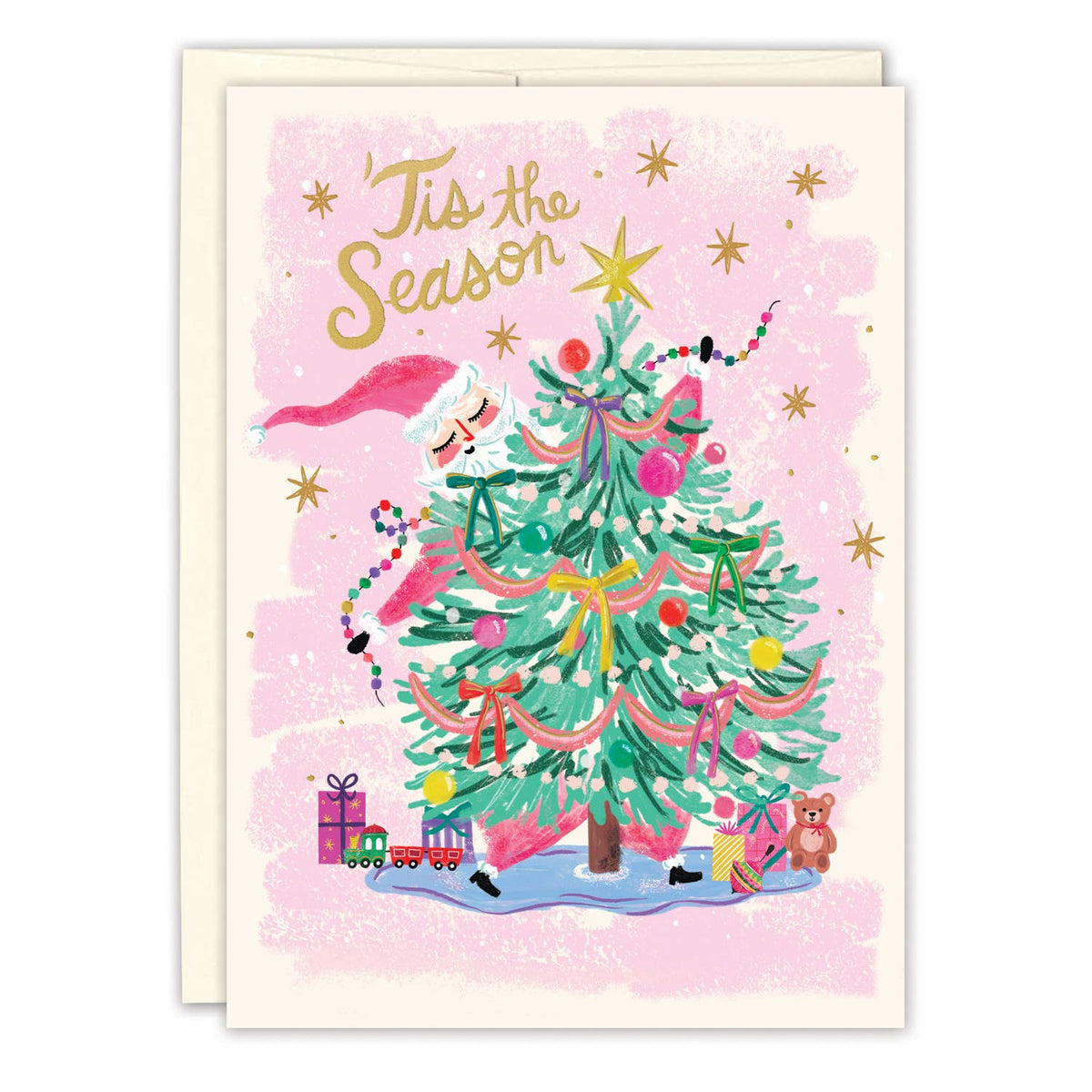 Biely & Shoaf - Santa Trimming Tree Boxed Holiday Cards - Set of 10
