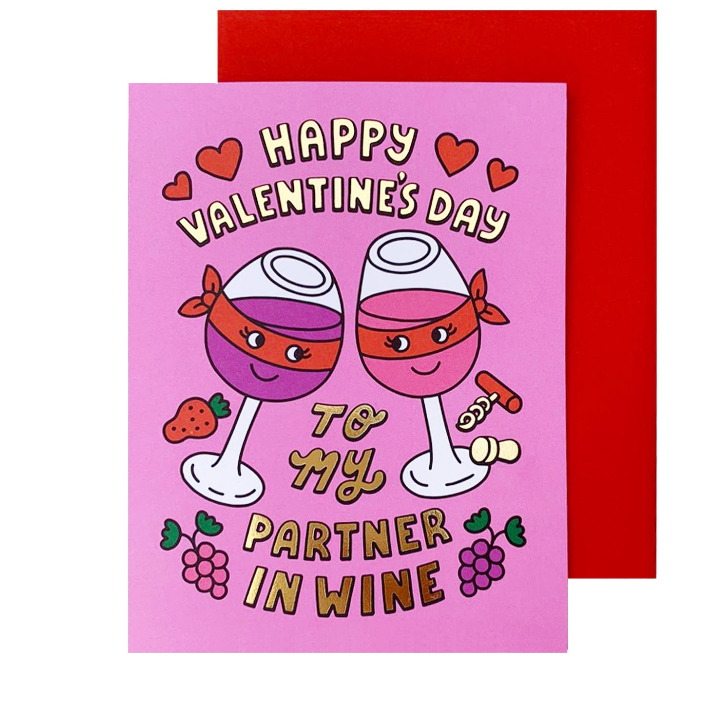 The Social Type - Partner In Wine Valentine's Day Card