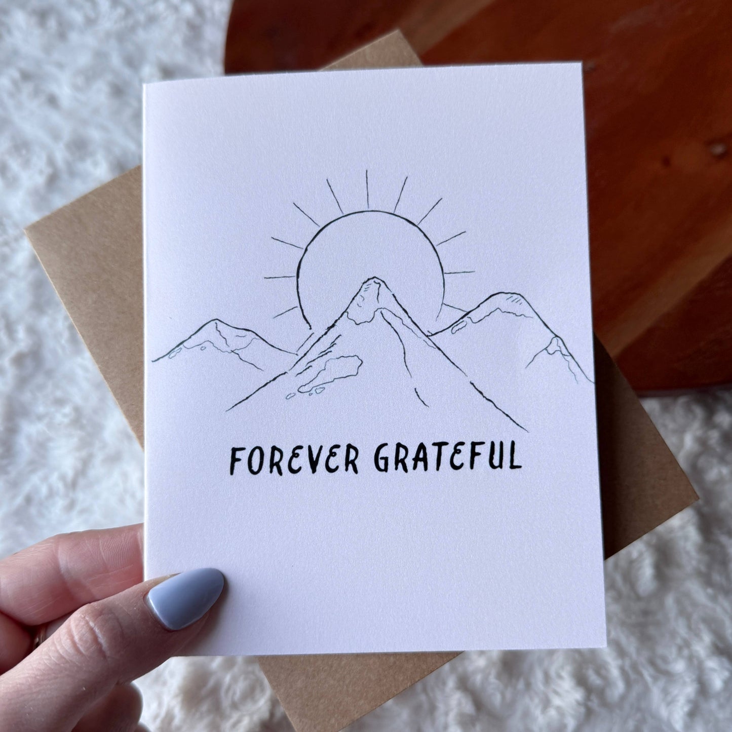 Big Moods - "Forever grateful" Mountain Sunshine Thank You Card