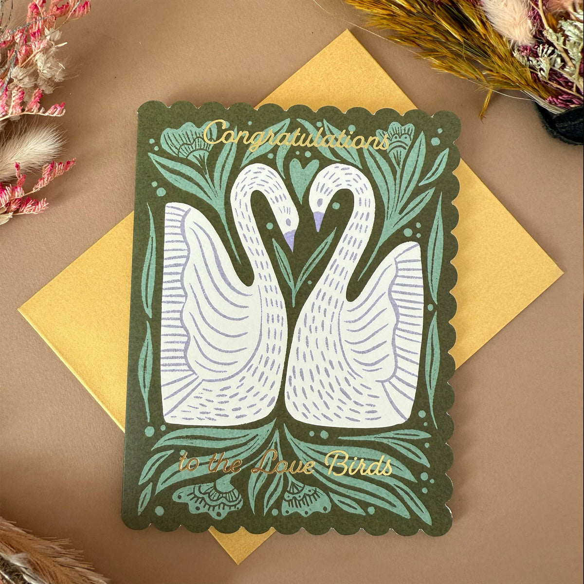 Paper Parasol Press - Wedding Folk Swans Card