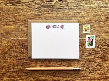 Noteworthy Paper & Press - Hello Flower Flat Notes (Boxed Set of 8)