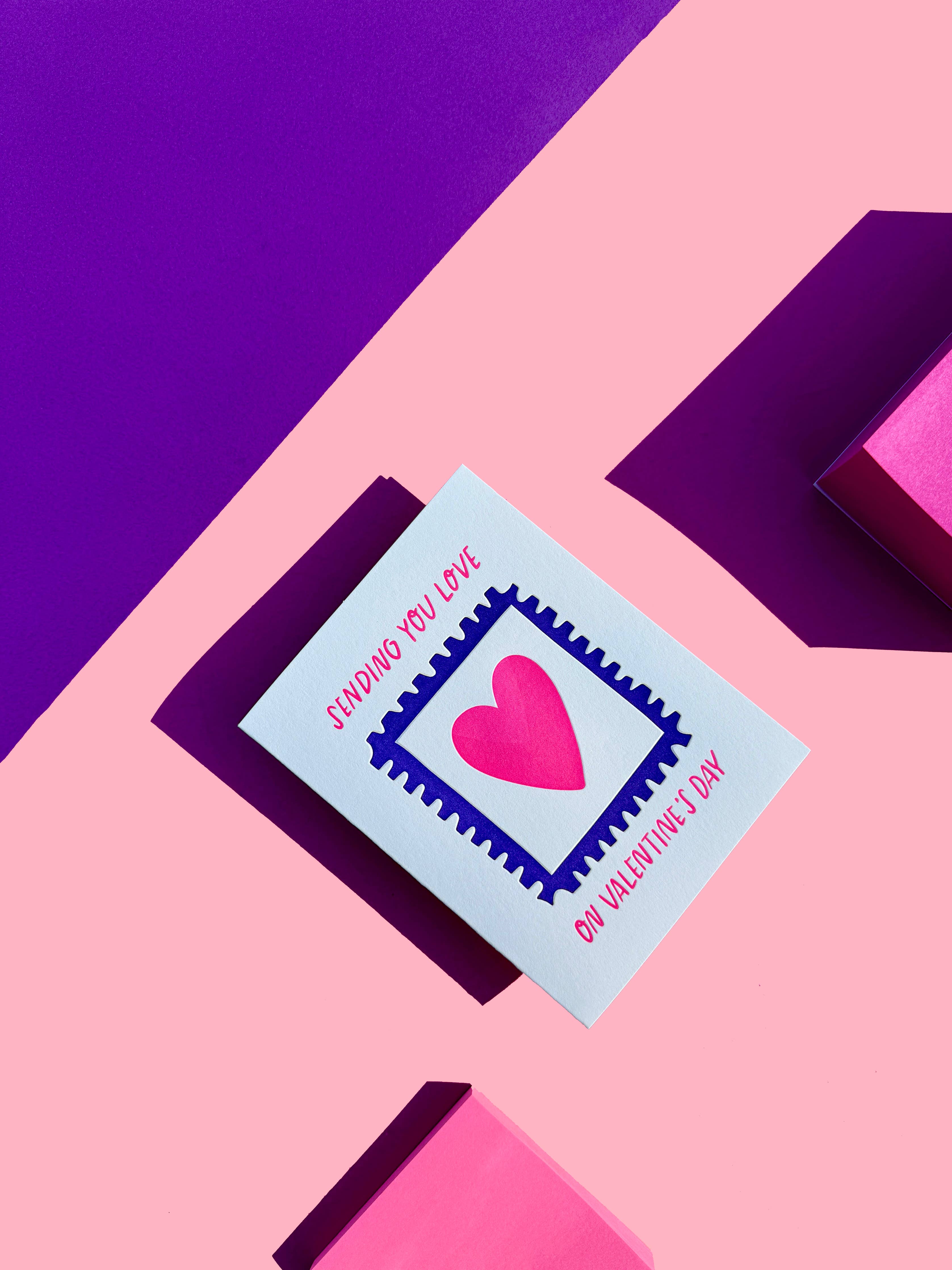 M37 Postscript Card INK MEETS PAPER - Sending Love Stamp - Valentine's Day Card – post.script.