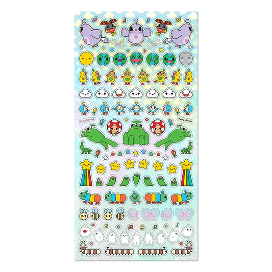 Apply Stickers - Happy World Mini Stickers — Sticker Sheet (stationery)