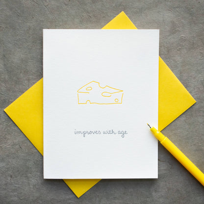 Albertine Press - Improves With Age - Cheese Greeting Card