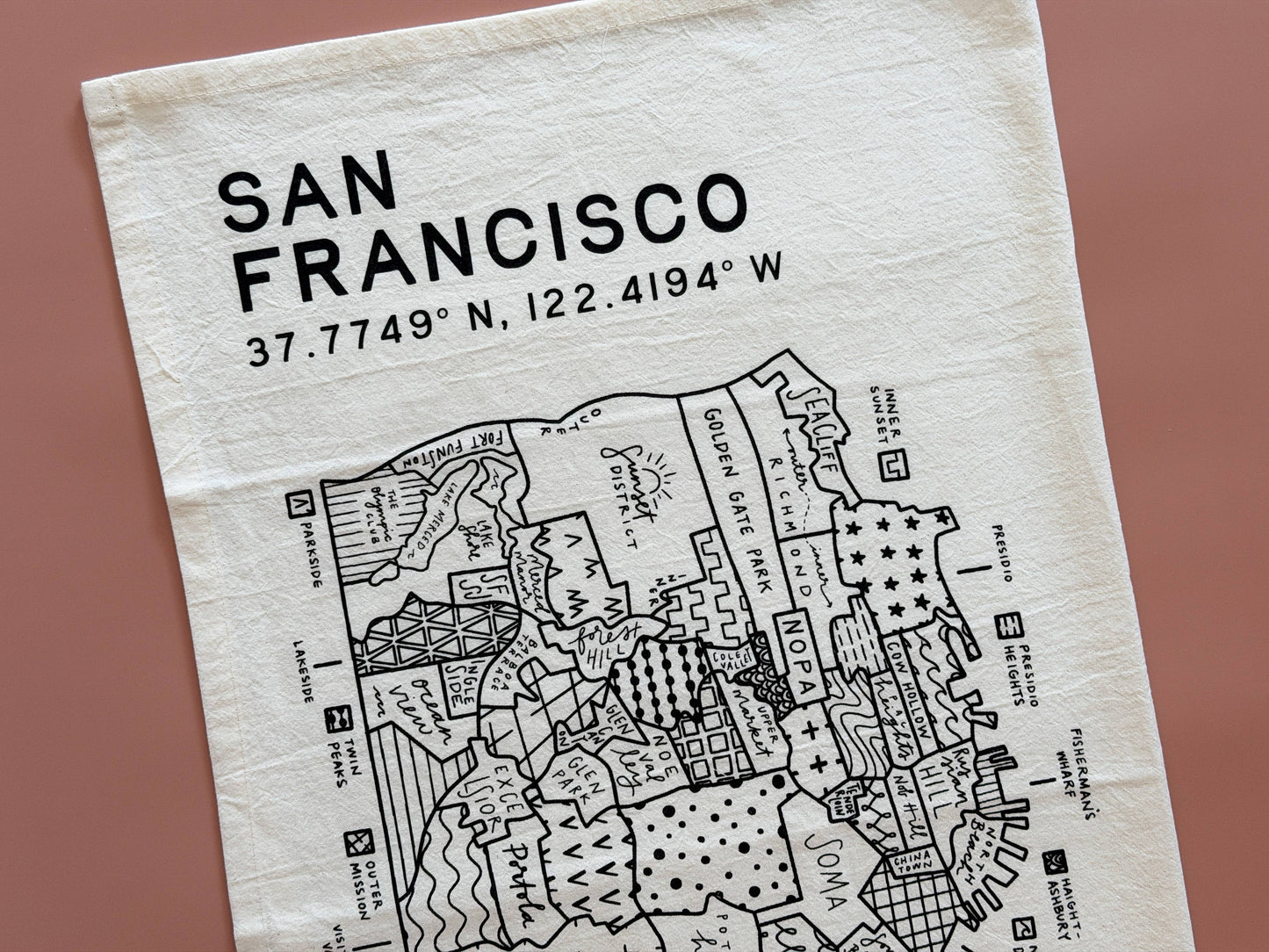 By Aleisha - San Francisco Map Tea Towel