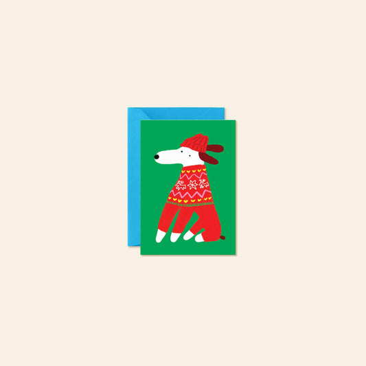Karen Schipper - Holiday Sweater Dog – Christmas Mini Note Card