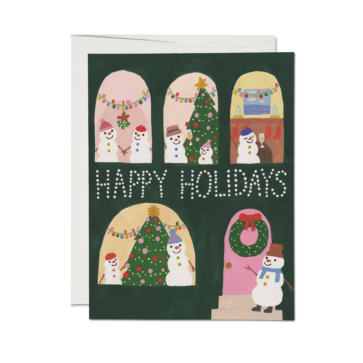 Red Cap Cards - Festive Glow greeting card: Single
